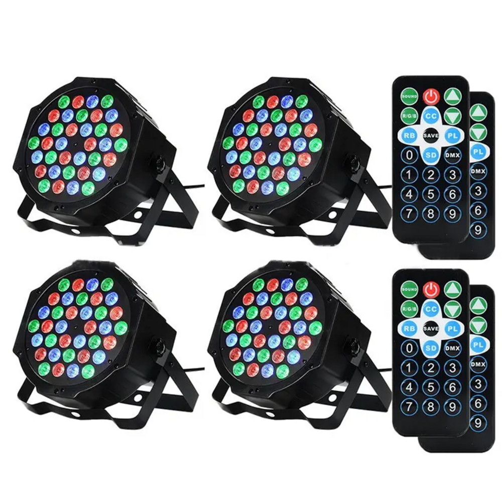 RGB 18 36 Led 7 Modes Sound Activated Dmx Control LED Stage DJ Par Lights With Remote Control For Club Ktv Disco Party Lighting