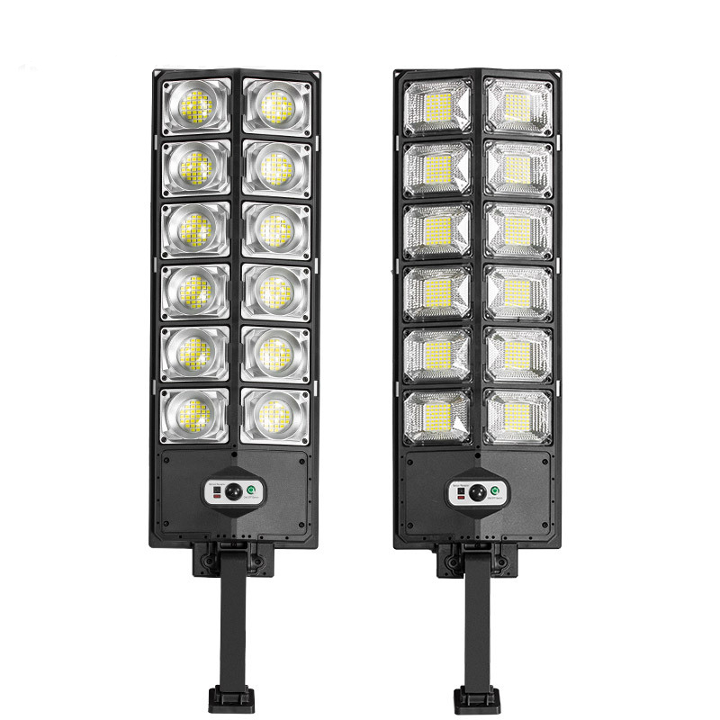 FY-SLT46 solar street lights with round and square lens options on a white background
